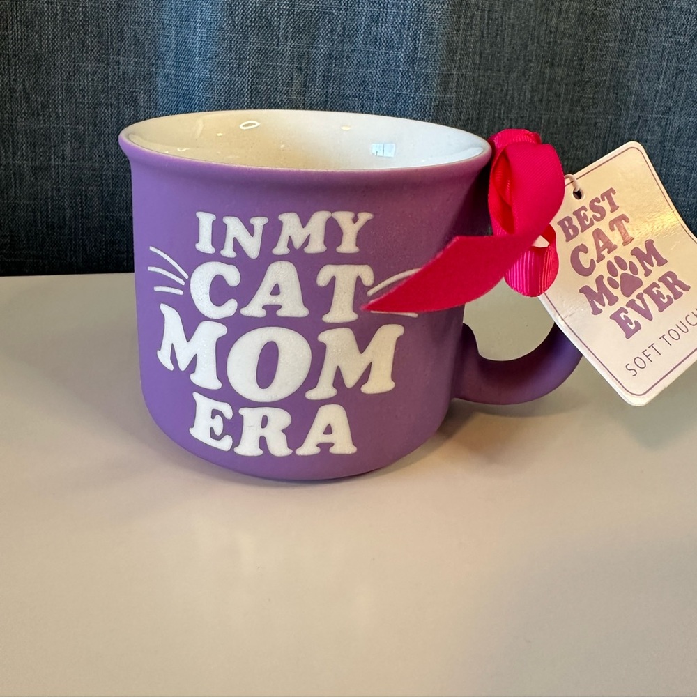 Graduation Gift Cute Cat Mom‎ Era Ceramic Coffee Mug Cup Woman Mom Girl Purple